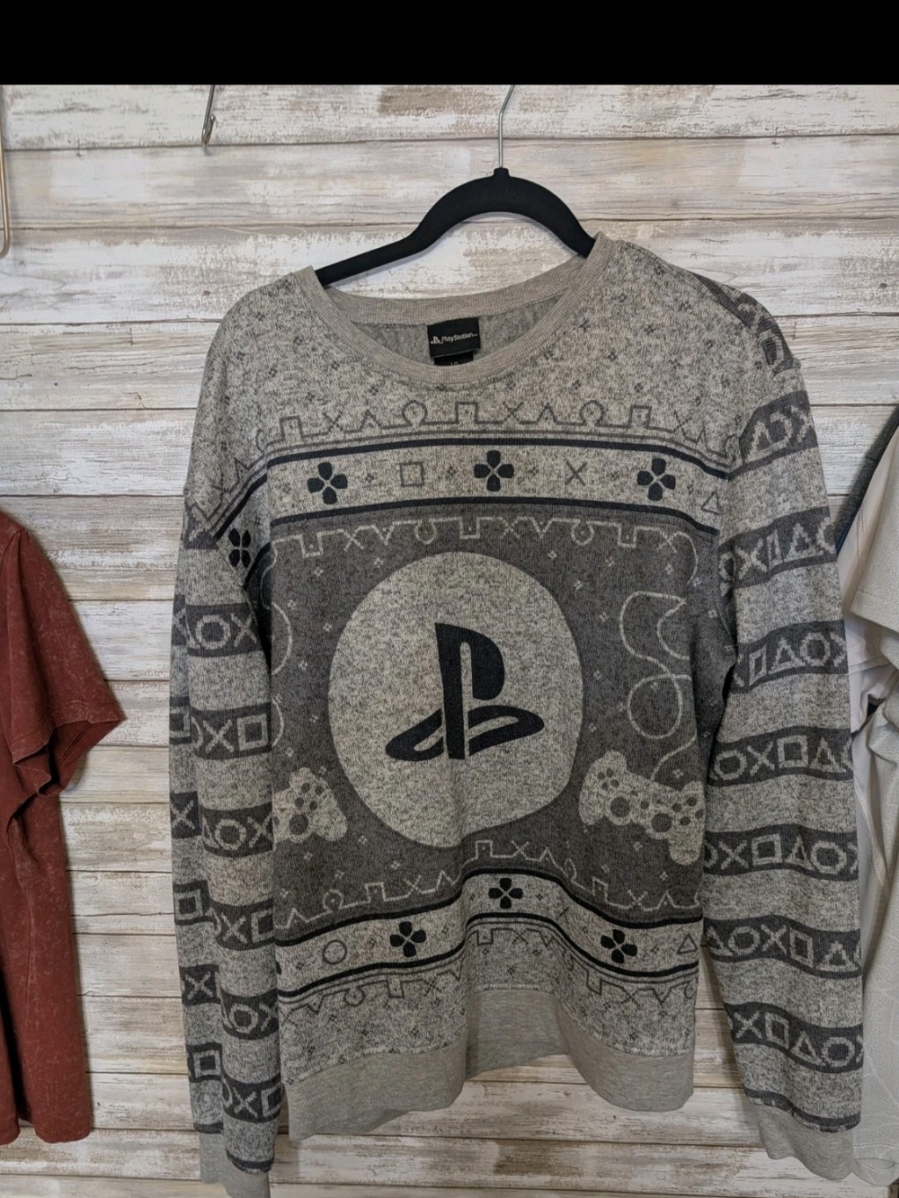 Sony Gray PlayStation Logo Crewneck Sweater